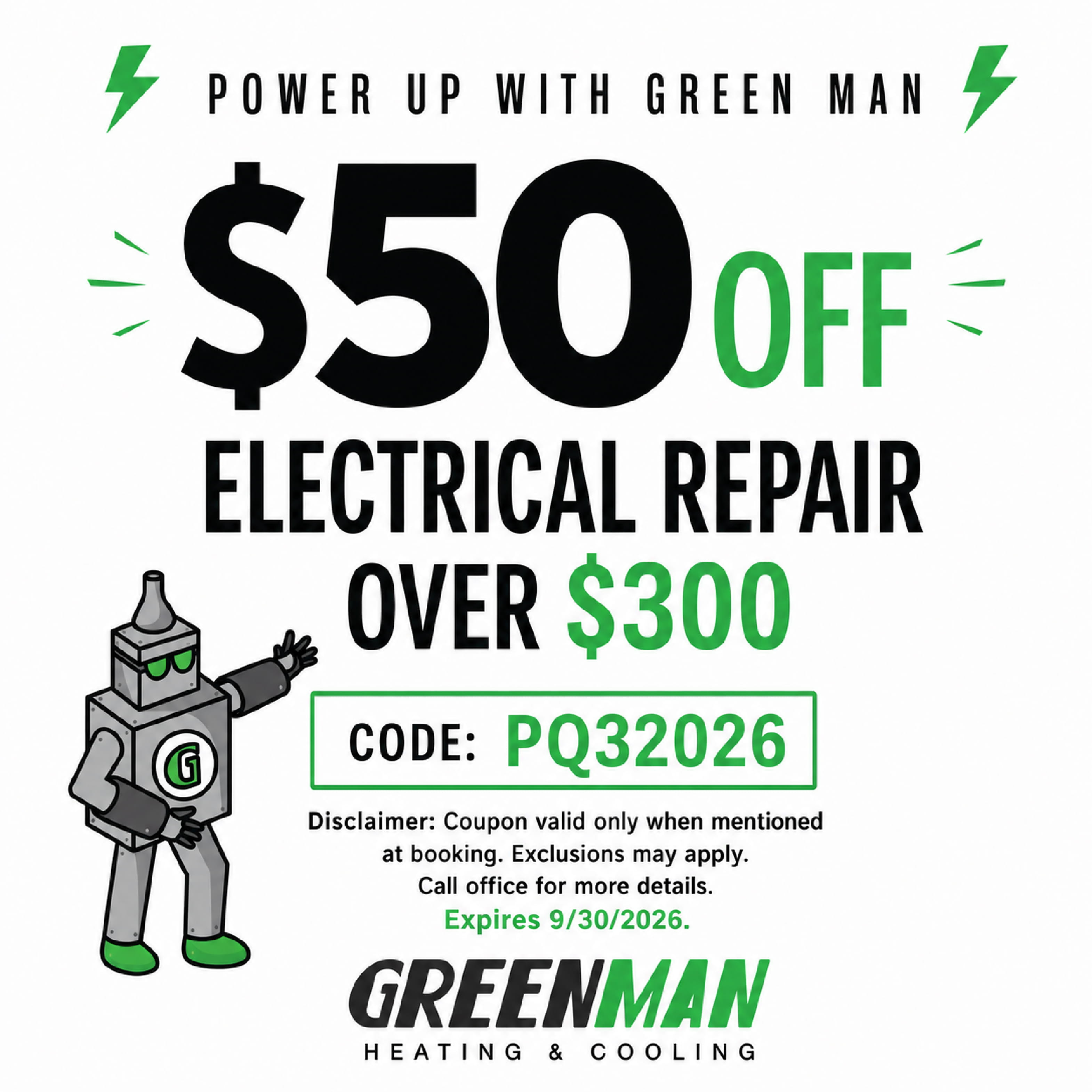 Green Man Inc. Coupon Offer
