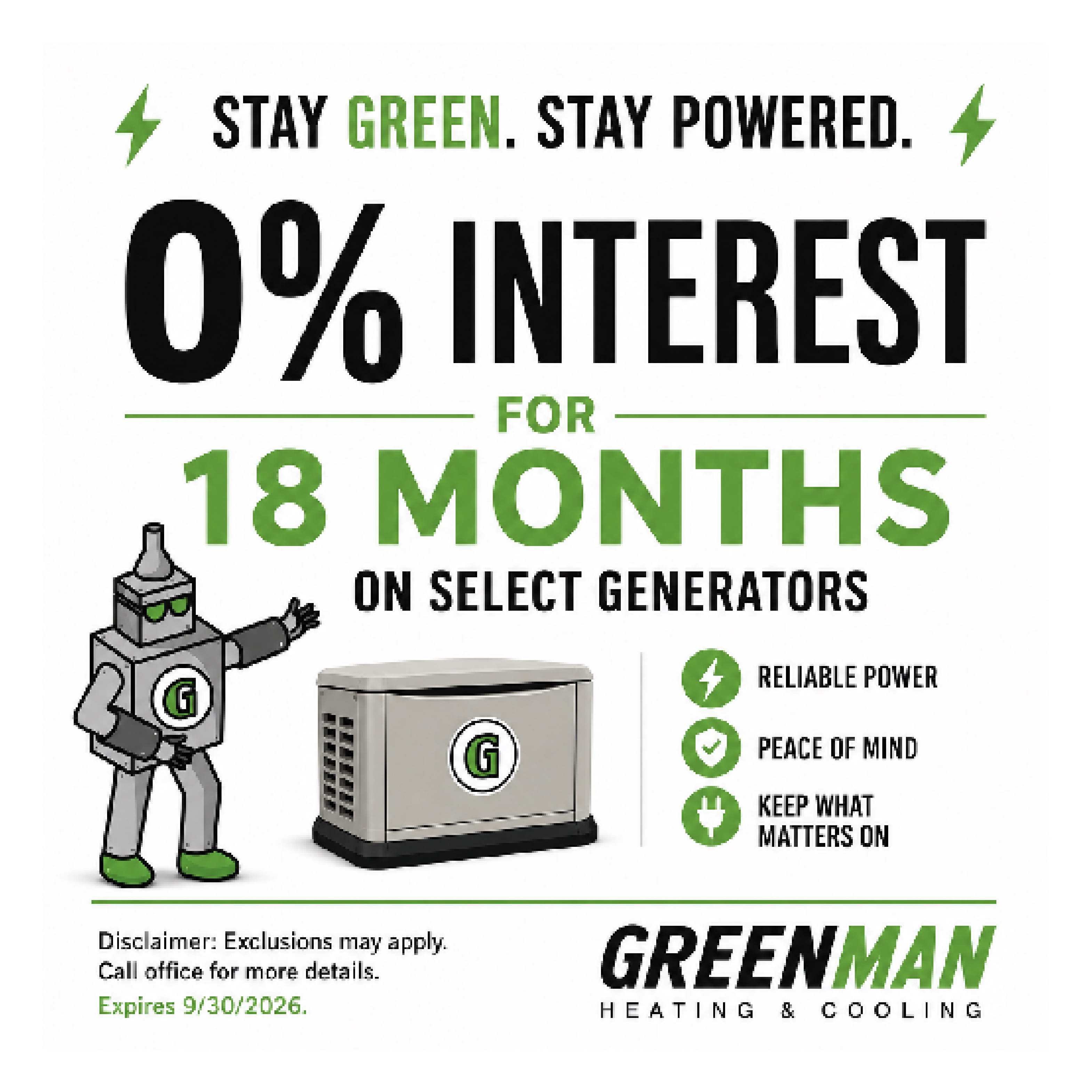 Green Man Inc. Coupon Offer